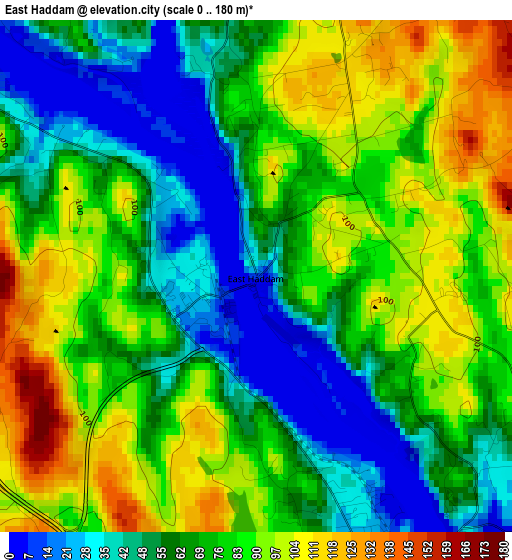 East Haddam elevation map