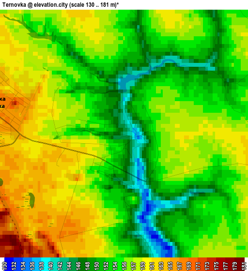 Ternovka elevation map