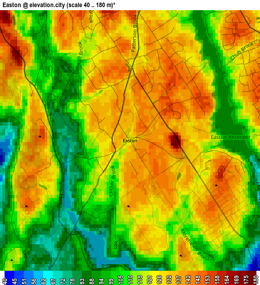 Easton elevation map