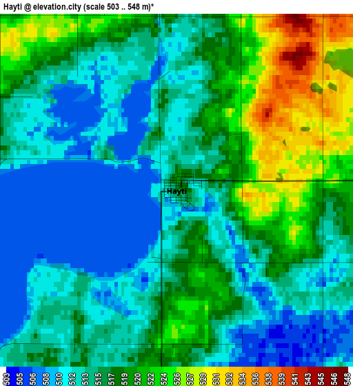 Hayti elevation map