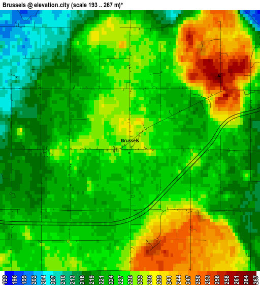 Brussels elevation map