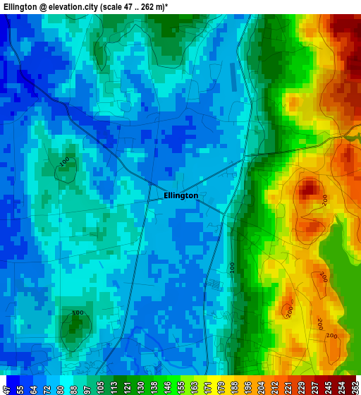 Ellington elevation map