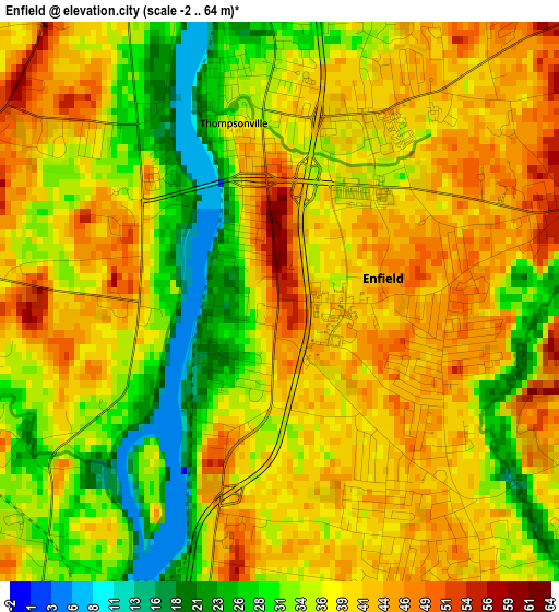 Enfield elevation map