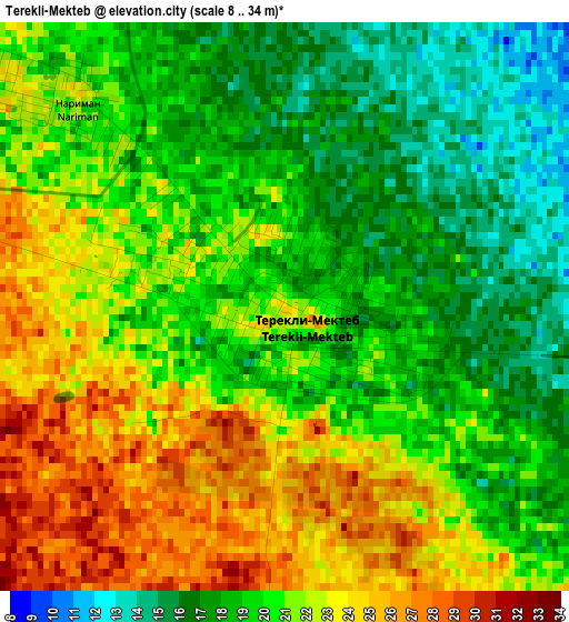 Terekli-Mekteb elevation map