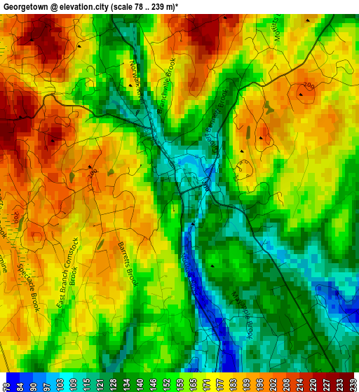 Georgetown elevation map