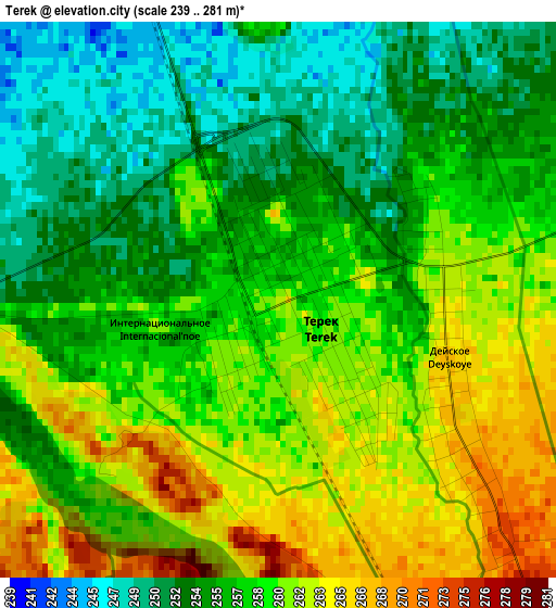 Terek elevation map