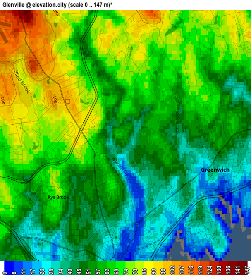 Glenville elevation map