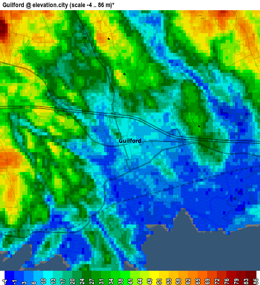 Guilford elevation map