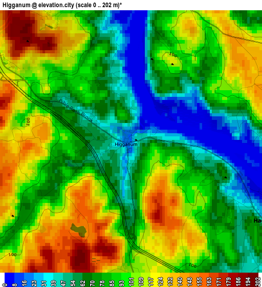 Higganum elevation map