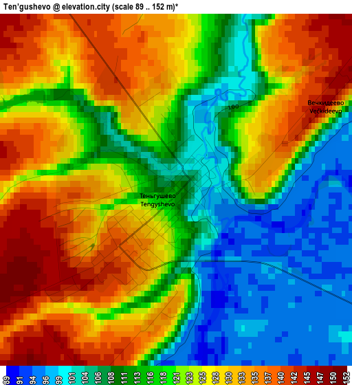 Ten’gushevo elevation map