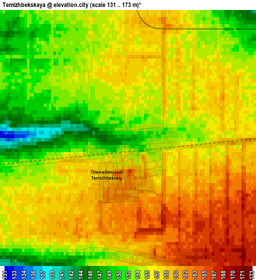 Temizhbekskaya elevation map