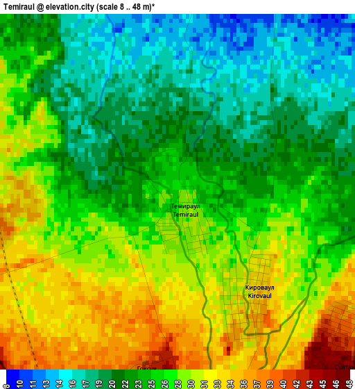 Temiraul elevation map