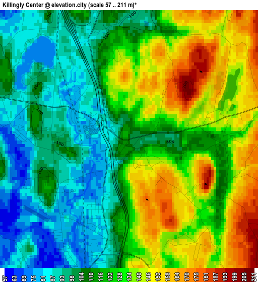 Killingly Center elevation map