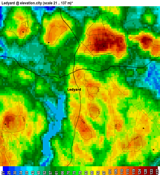 Ledyard elevation map