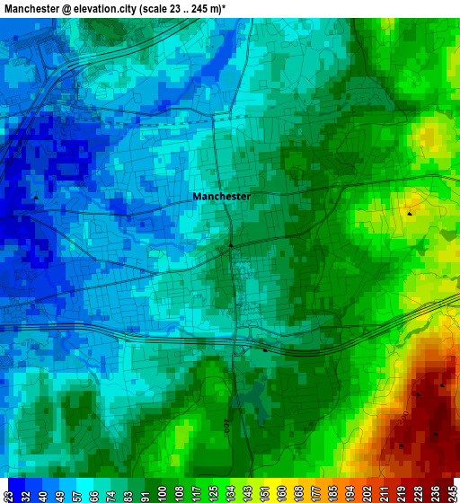 Manchester elevation map