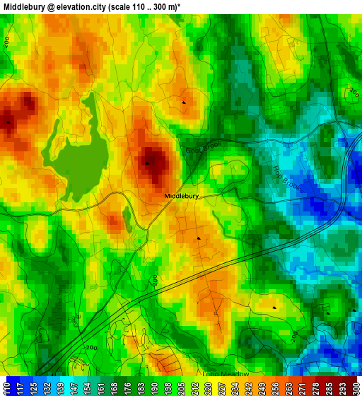 Middlebury elevation map