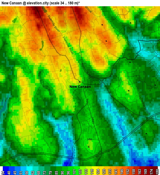 New Canaan elevation map