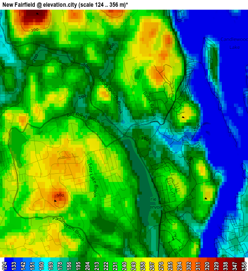 New Fairfield elevation map