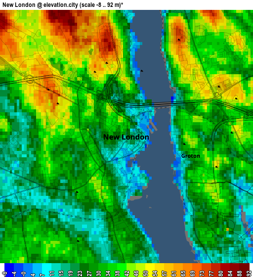 New London elevation map