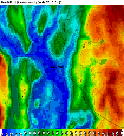 New Milford elevation map