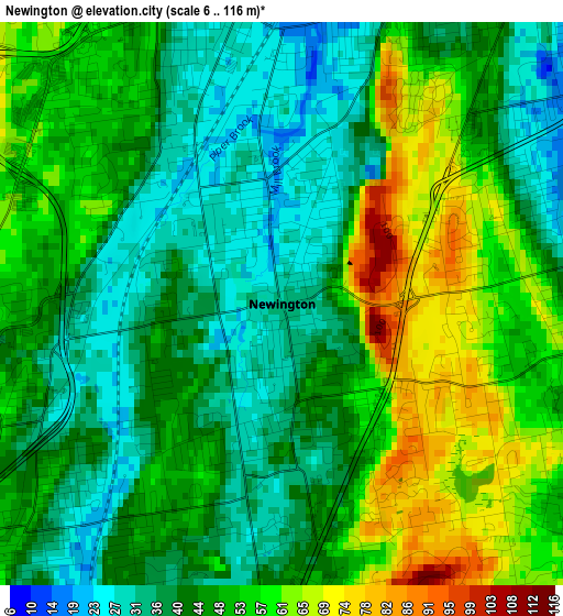 Newington elevation map