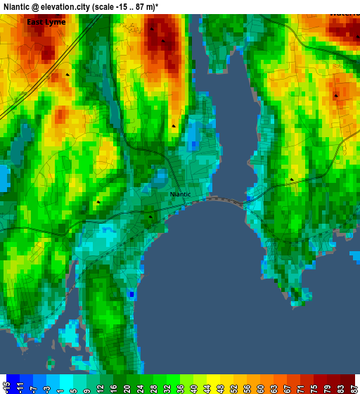 Niantic elevation map