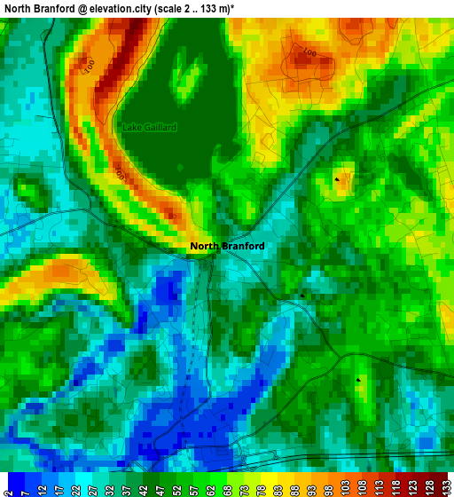 North Branford elevation map