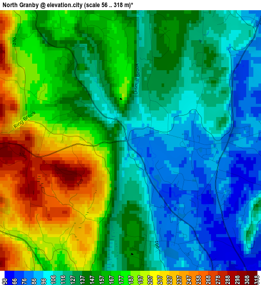 North Granby elevation map