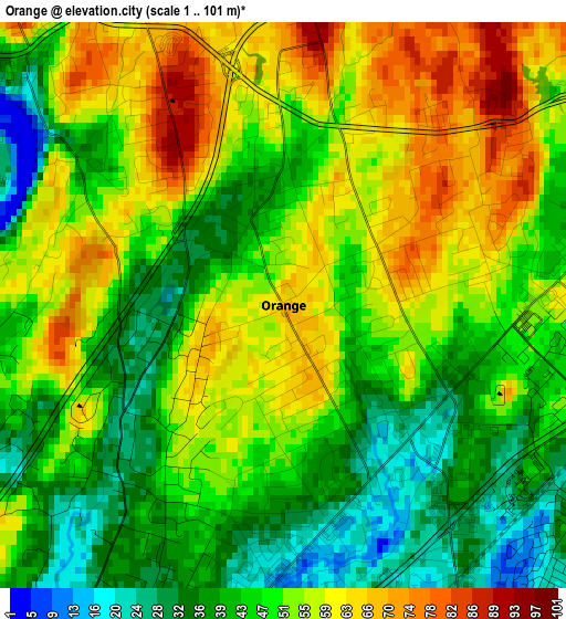 Orange elevation map