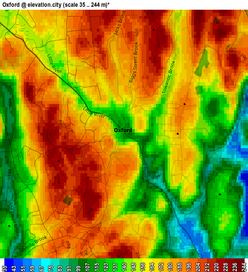 Oxford elevation map