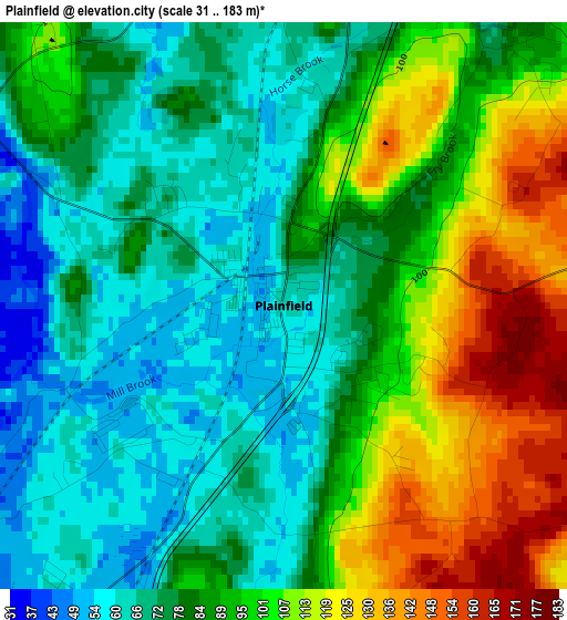 Plainfield elevation map