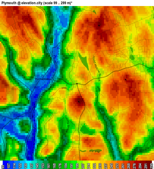 Plymouth elevation map