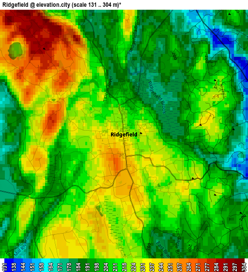 Ridgefield elevation map