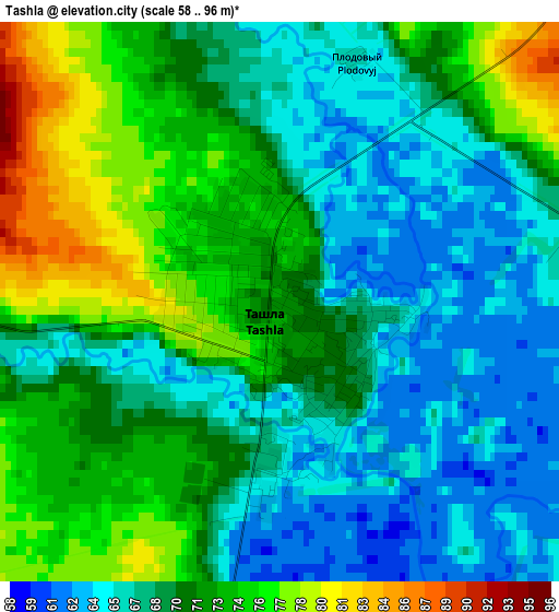 Tashla elevation map