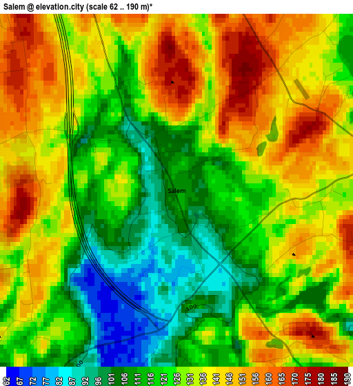 Salem elevation map