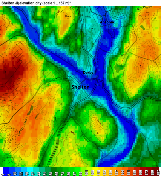 Shelton elevation map