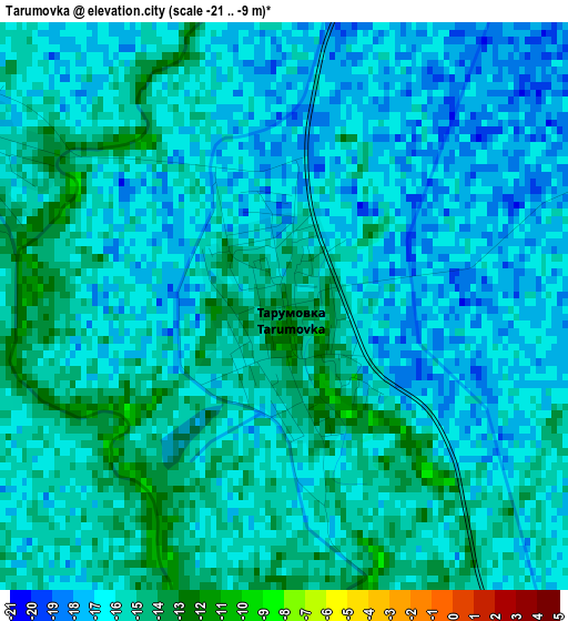 Tarumovka elevation map