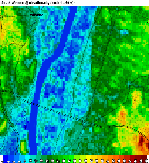 South Windsor elevation map