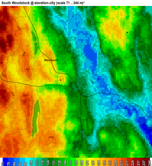 South Woodstock elevation map