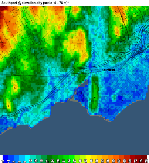 Southport elevation map