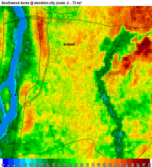 Southwood Acres elevation map