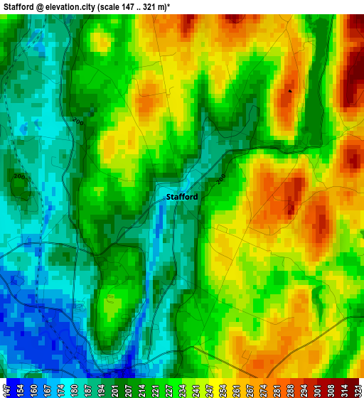 Stafford elevation map