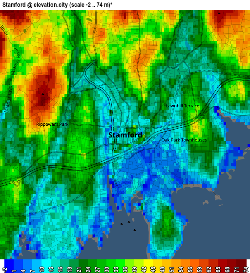 Stamford elevation map