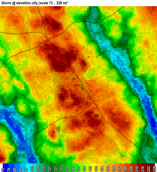 Storrs elevation map