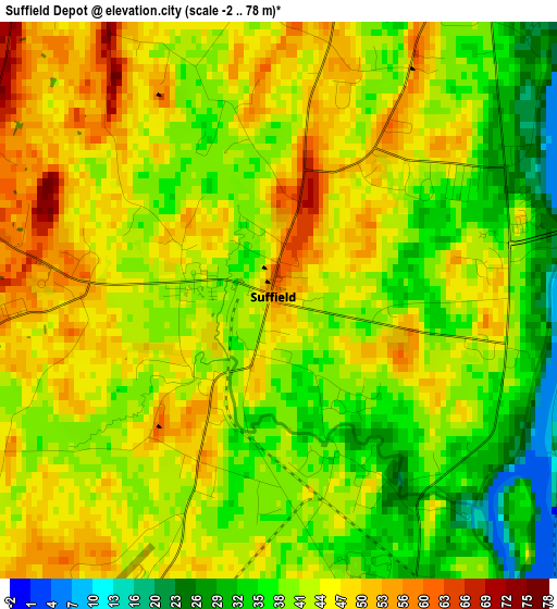 Suffield Depot elevation map