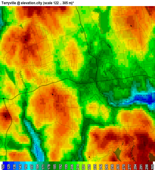 Terryville elevation map