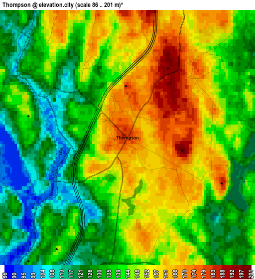 Thompson elevation map