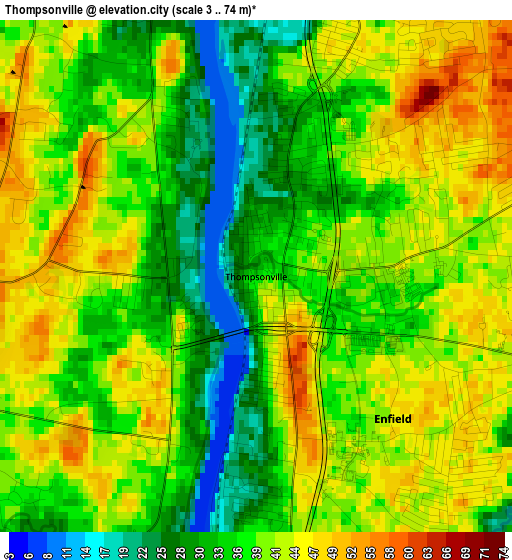 Thompsonville elevation map