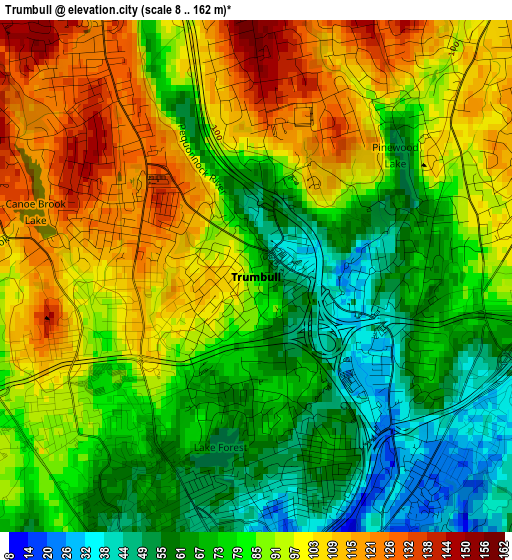 Trumbull elevation map