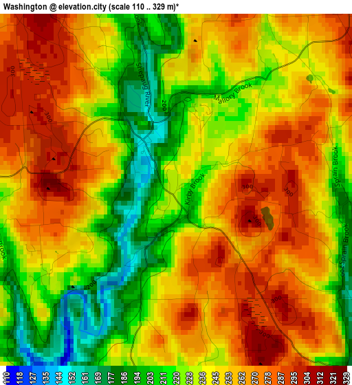 Washington elevation map